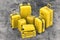 Yellow hard case luggages