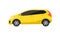 Yellow hatchback car icon vector in flat design