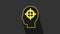 Yellow Head hunting icon isolated on grey background. Business target or Employment sign. Human resource and recruitment