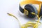 yellow headphone