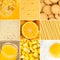 Yellow healthy food background