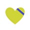 Yellow heart with blue ribbon. Ukrainian flag