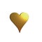 Yellow heart with a reddish tint in the middle on a white background.