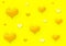 Yellow hearts background wallpaper design