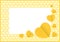 Yellow hearts shape on yellow pastel color soft for banner background copy space, many heart shape for banner valentines