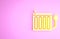 Yellow Heating radiator icon isolated on pink background. Minimalism concept. 3d illustration 3D render