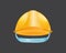 Yellow helmet safety construction hat builder protect headgear worker equipment vector illustration.