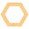 Yellow hexagon with white Doodle-style doodles.Interesting unusual ethnic frame.Simple doodles.Vector isolated image