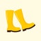 Yellow High Boots Vector Illustration Graphic