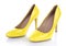 Yellow high heels shoes