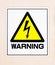 Yellow high voltage warning sign