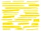 Yellow highlight marker vector brush lines set