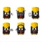 Yellow highlighter cartoon character are playing games with various cute emoticons