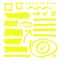 Yellow highlighter lines, arrows and frame boxes with grunge texture isolated vector stock