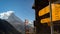 Yellow hiking guides and the Matterhorn near Zermatt Switzerland