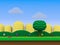Yellow hills platform Video game background 3D Illustration