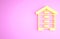 Yellow Hive for bees icon isolated on pink background. Beehive symbol. Apiary and beekeeping. Sweet natural food