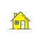 Yellow home line icon