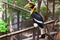 Yellow hornbill bird on the brunch