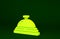 Yellow Hotel service bell icon isolated on green background. Reception bell. Minimalism concept. 3d illustration 3D