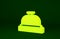 Yellow Hotel service bell icon isolated on green background. Reception bell. Minimalism concept. 3d illustration 3D