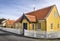 Yellow house in the center of Skagen in jutland