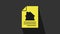 Yellow House contract icon isolated on grey background. Contract creation service, document formation, application form