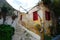 Yellow house with plants in Anafiotika, Athens