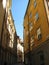 Yellow houses in a street in Gamla Stan in Stockholm