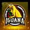 Yellow iguana mascot. esport logo design