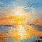 Yellow Impressionism Seascape Abstract Painting