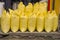 Yellow industrial sack in asia street market