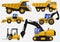 Yellow industrial vehicles