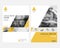 Yellow infographic cover design template for annual report vector. Modern minimalist business powerpoint concept booklet