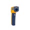 Yellow Infrared thermometer gun used to measure temperature on white