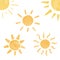 Yellow ink shiny weather sun set vector illustration watercolor style.