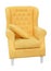 Yellow Isolated soft armchair.