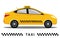 Yellow isolated taxi cab car.