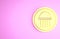 Yellow Jellyfish on a plate icon isolated on pink background. Minimalism concept. 3d illustration 3D render