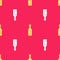 Yellow Jewish wine bottle icon isolated seamless pattern on red background. Vector