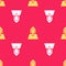 Yellow Judge icon isolated seamless pattern on red background. Vector Illustration