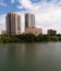 Yellow Kayak Austin Texas Downtown City Skyline Colorado River