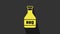 Yellow Ketchup bottle icon isolated on grey background. Barbecue and BBQ grill symbol. 4K Video motion graphic animation