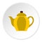 Yellow kettle icon, flat style