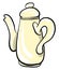 Yellow kettle, illustration, vector