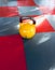 Yellow kettlebell on the floor - Isolated kettlebell