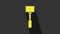 Yellow Kitchen hammer icon isolated on grey background. Meat hammer. 4K Video motion graphic animation