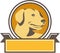 Yellow Labrador Golden Retriever Head Circle Retro