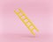 Yellow ladder isolated on pastel background. minimal style. 3d rendering