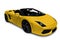 Yellow Lamborghini Roadster with clipping path